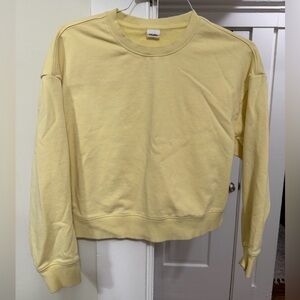 Butter Yellow Cropped Sweatshirt - M